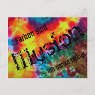 Postal Karte, "Farben sind Illusion - ich denke farbig!"
