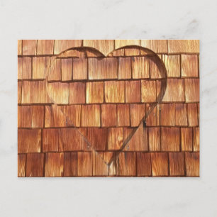 Postal Karte Holz Herz