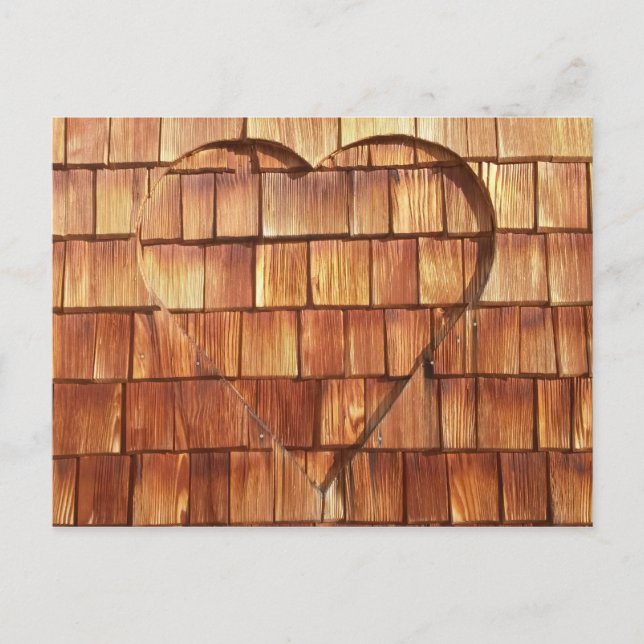 Postal Karte Holz Herz (Anverso)