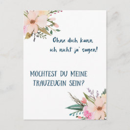 Postal Karte - Willst du meine Trauzeugin sein