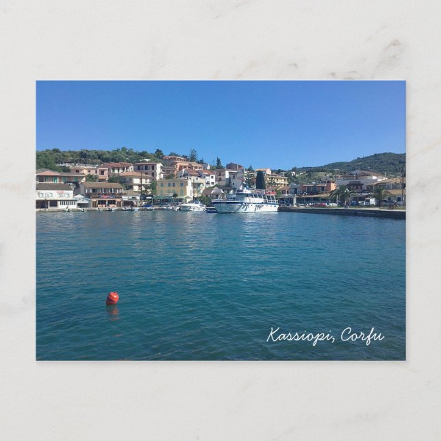 Postal Kassiopi, Corfú (Anverso)