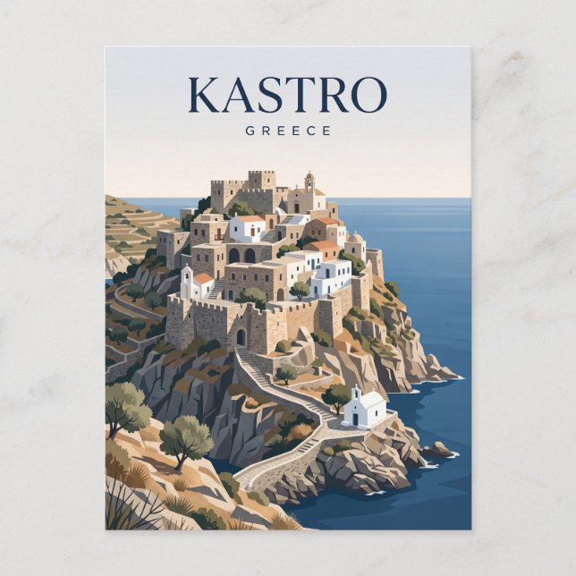Postal Kastro Grecia (Anverso)
