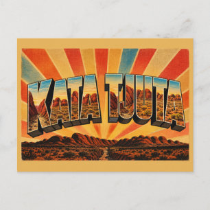 Postal Kata Tjuta NT Australia Centro Rojo Arte Vintage
