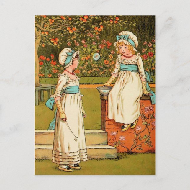 Postal Kate Greenaway: Burbujas (Anverso)
