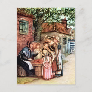 Postal Kate Greenaway: La mujer cereza