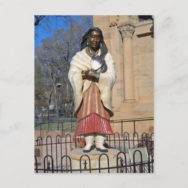 Postal Kateri Tekakwitha Lily de la estatua de Mohawks (Anverso)