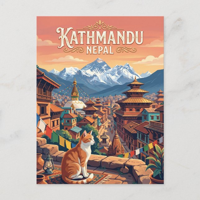 Postal Katmandú, Nepal Nepal (Anverso)