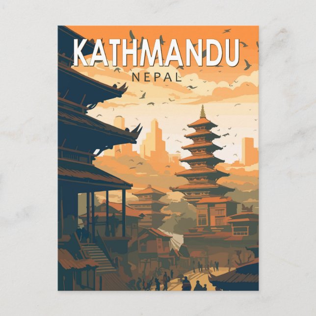 Postal Katmandú Nepal Viajes de arte (Anverso)