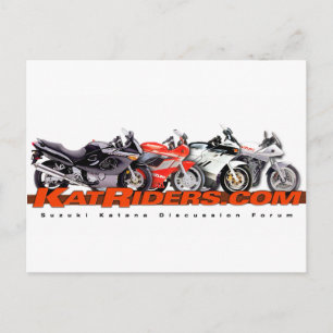 Postal Katriders.com Camisetas con logotipo rojo