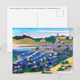 Postal Katsushika Hokusai - Fuji de Kanaya en Tokaido