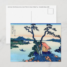 Postal Katsushika Hokusai - Lago Suwa en la provincia de 