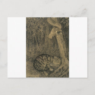 Postal Katt Og Ekorn por Theodor Severin Kittelsen