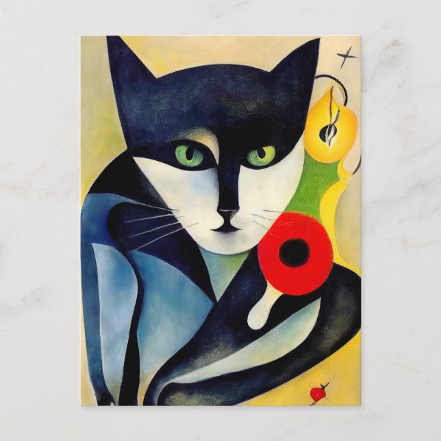 Postal Katze im Stile der Klassischen Modernen Kunst. (Anverso)