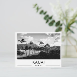 Postal Kauai Hawaii Kalapaki Beach Blanco y Negro