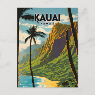 Postal Kauai Hawaii Nostalgic Retro Travel