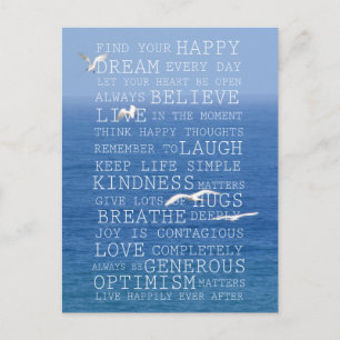 Postal Kauai Hawaii Océano Aves Citas Inspiradoras  