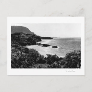 Postal Kauai, Hawaii - Vista de la bahía y playa de Lumah