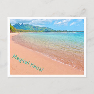 Postal Kauai mágico: una hermosa playa desierta