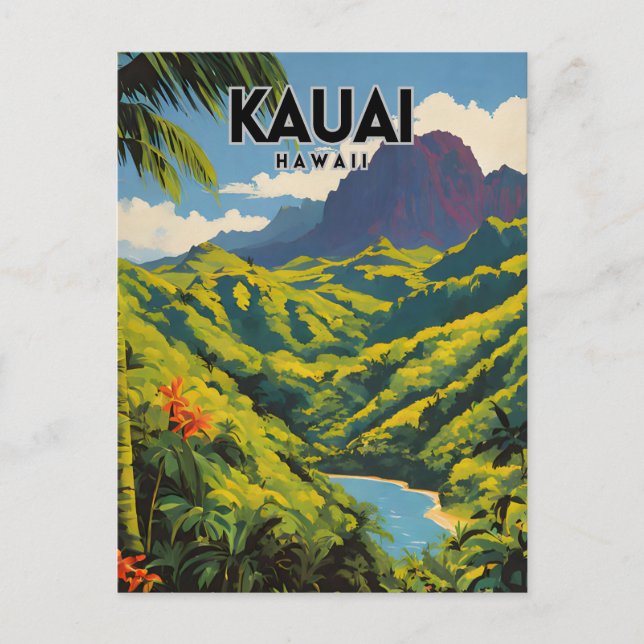 Postal Kauai Nostalgic Travel Art (Anverso)