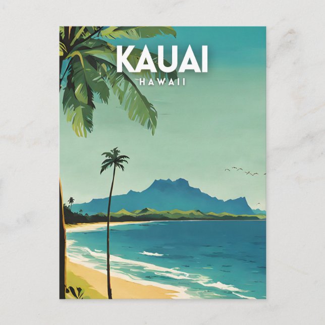 Postal Kauai Nostalgic Vintage Travel Art (Anverso)