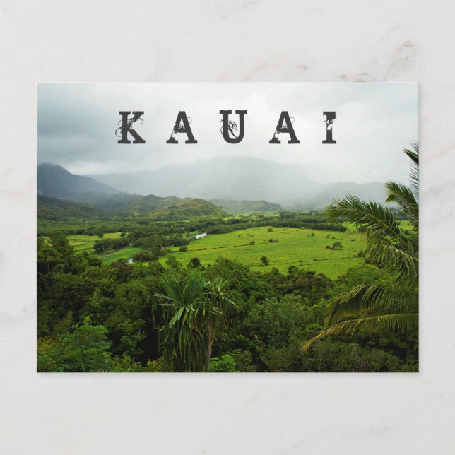 Postal Kauai, paisaje de Hawai (Anverso)