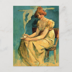 Postal Kava Por Alphonse (Alfons) Mucha ~ Art Nouveau