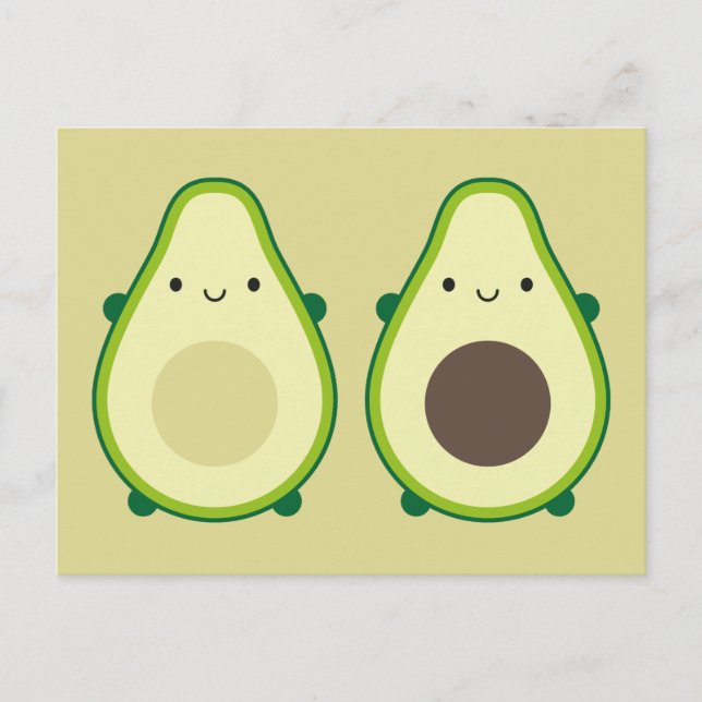 Postal Kawaii Aguacate (Anverso)