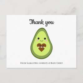 Postal Kawaii Aguacate Gracias Minimalista Baby Shower