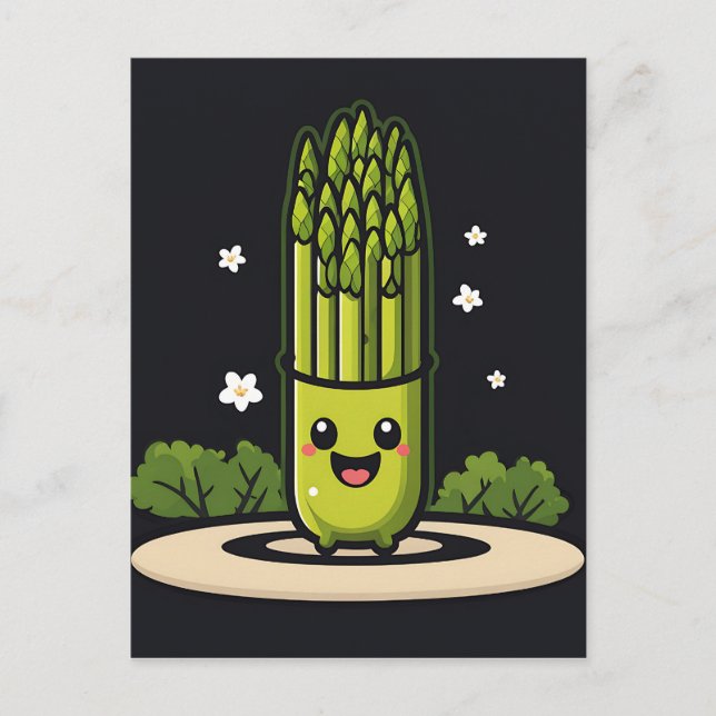 Postal Kawaii Asparagus (Anverso)