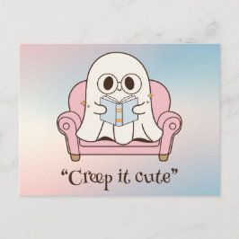 Postal Kawaii boo, lindo Halloween espeluznante