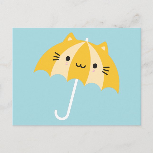 Postal Kawaii Cat Umbrella (Anverso)