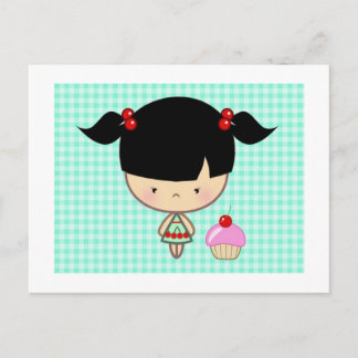 Postal Kawaii Cherry Cupcake