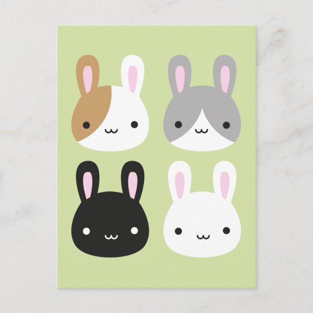 Postal Kawaii Conejos Bunny (Anverso)