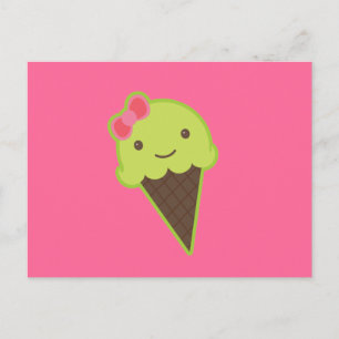 Postal Kawaii congelado en un cono