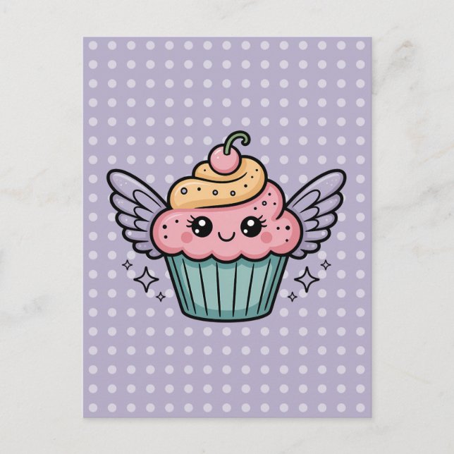 Postal Kawaii Cupcake (Anverso)