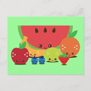 Postal Kawaii Fruit Group