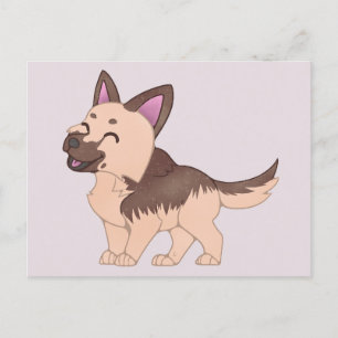 Postal Kawaii German Shepherd Dog