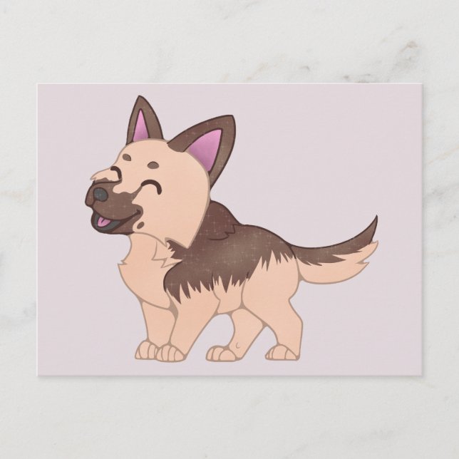 Postal Kawaii German Shepherd Dog (Anverso)