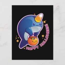 Postal Kawaii Halloween Narwhal