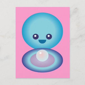 Postal Kawaii Happy Clam