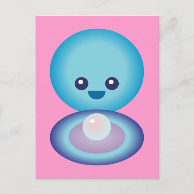 Postal Kawaii Happy Clam (Anverso)