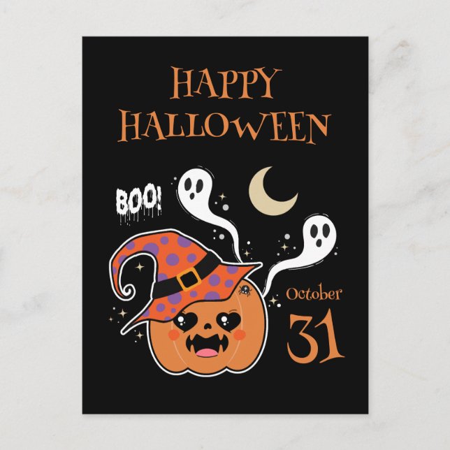 Postal Kawaii Jack O' Lantern Creepe Cute (Anverso)