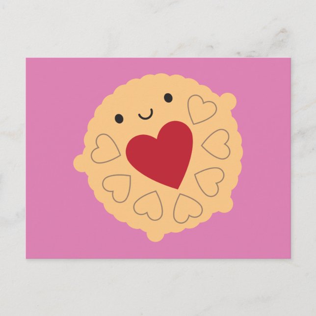 Postal Kawaii Jammie Dodger Biscuit (Anverso)