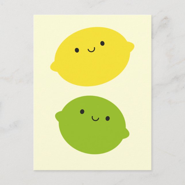 Postal Kawaii Lemon y Lime (Anverso)