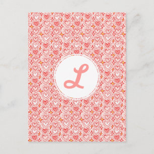 Postal kawaii lindo corazón dibujado a mano estrellas mon