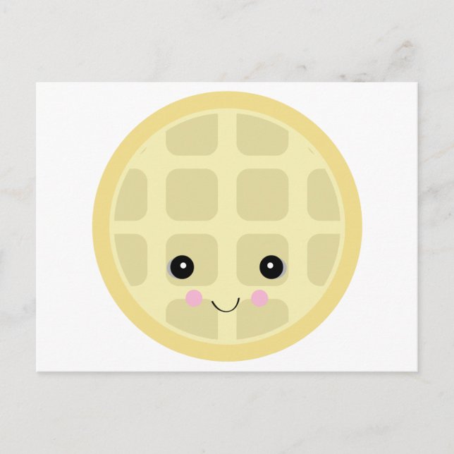 Postal kawaii lindo waffle (Anverso)
