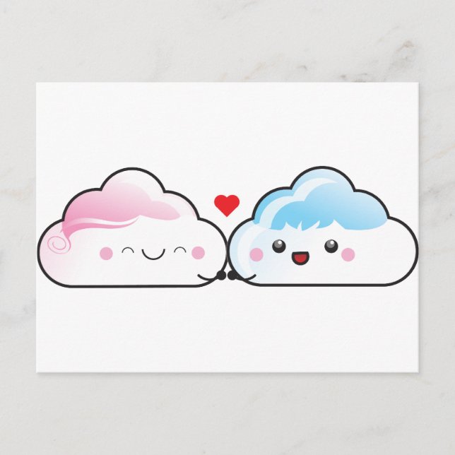 Postal Kawaii Love Clouds (Anverso)
