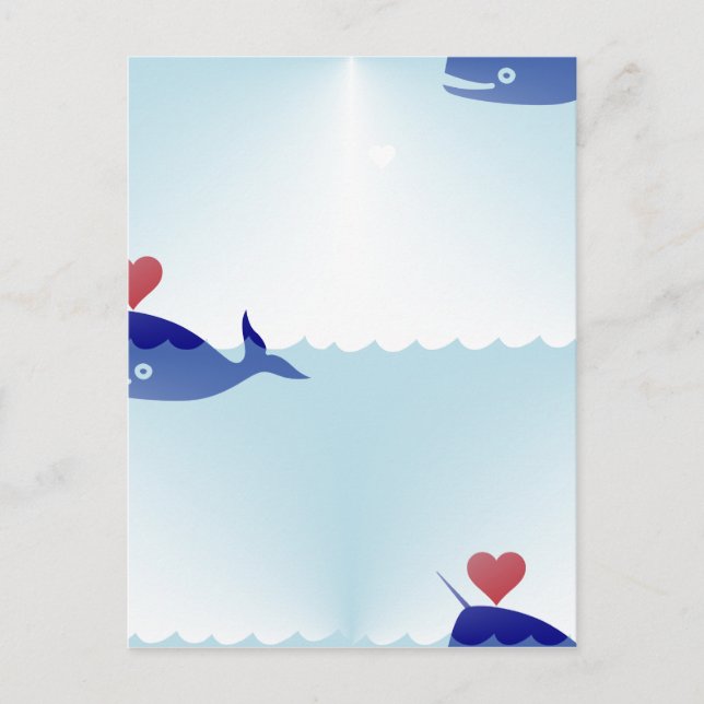 Postal kawaii narwhal (Anverso)