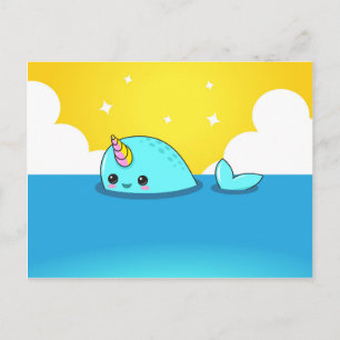Postal Kawaii Narwhal