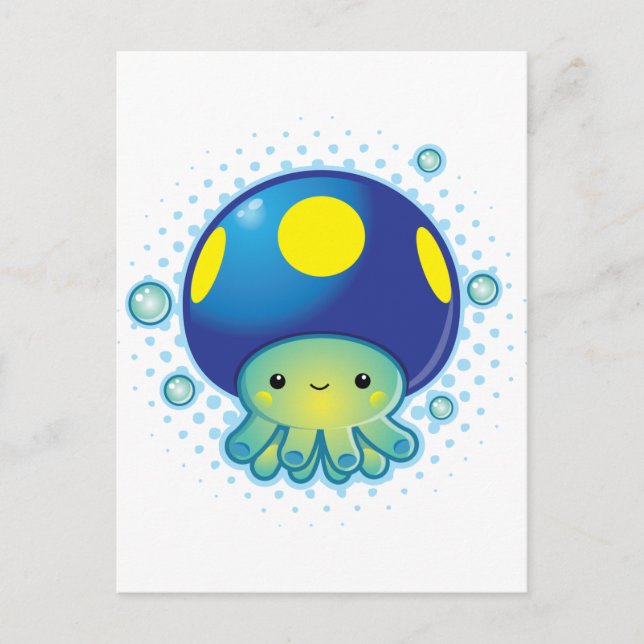 Postal Kawaii Octopus Mushroom (Anverso)